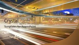  Presentation with megacity - Amazing slides having megacity highway at night backdrop and a coral colored foreground