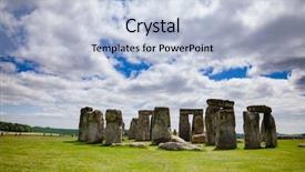  Presentation with stonehenge - Slides consisting of megalith stones of ancient prehistoric background and a light blue colored foreground