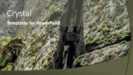  Presentation with ravine - Audience pleasing theme consisting of megalithic-rock-structures-with-crevices backdrop and a gray colored foreground