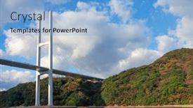  Presentation with bridge - Slide deck featuring megami-bridge-spans-the-bay background and a light blue colored foreground