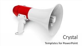  Presentation with clipping - Presentation enhanced with megaphone isolated on white -clipping background and a white colored foreground