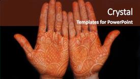 Presentation with mehandi - Colorful PPT theme enhanced with mehandi - design on hands backdrop and a tawny brown colored foreground