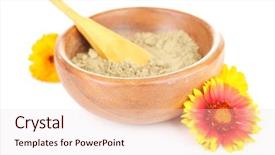  Presentation with mehandi - Amazing PPT theme having mehandi - dry henna powder in bowl backdrop and a lemonade colored foreground