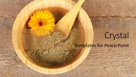  Presentation with mehandi - Presentation theme consisting of mehandi - dry henna powder in bowl background and a gold colored foreground