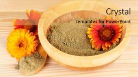  Presentation with mehandi - Cool new PPT theme with mehandi - dry henna powder in bowl backdrop and a yellow colored foreground