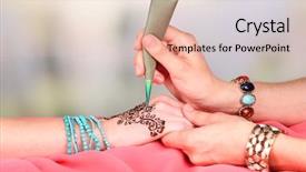  Presentation with process - Presentation having mehensdi - process of applying mehndi background and a lemonade colored foreground