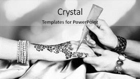  Presentation with cacao process - Beautiful slide deck featuring mehensdi - process of applying mehndi backdrop and a light gray colored foreground