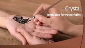  Presentation with process - Slide set consisting of mehensdi - process of applying mehndi background and a coral colored foreground