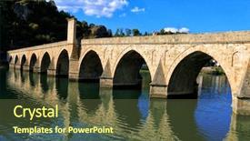  Presentation with masonry - Slide set consisting of mehmed pasa sokolovic bridge background and a tawny brown colored foreground