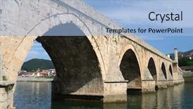  Presentation with bridge - Beautiful PPT layouts featuring mehmed pasha sokolovic bridge xvi century historic bridge over drina river in visegrad bosnia and herzegovina backdrop and a light blue colored foreground