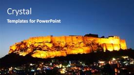  Presentation with india fort - Slide set consisting of mehrangarh-fort-in-jodhpur-rjasthan background and a ocean colored foreground