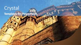  Presentation with india fort - Beautiful theme featuring mehrangarh-fort-in-jodhpur-rjasthan backdrop and a teal colored foreground