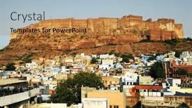  Presentation with india fort - Audience pleasing PPT layouts consisting of mehrangarh-fort-in-jodhpur-rjasthan backdrop and a gold colored foreground