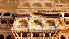  Presentation with india fort - Slide deck having mehrangarh-fort-in-jodhpur-rjasthan background and a gold colored foreground