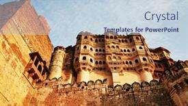  Presentation with india fort - Slide deck having mehrangarh-fort-in-jodhpur-rjasthan background and a lemonade colored foreground