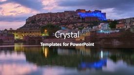  Presentation with india fort - Beautiful slides featuring mehrangarh-fort-in-twilight-jodhpur backdrop and a tawny brown colored foreground