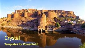  Presentation with india fort - Presentation theme consisting of mehrangarh fort jodhpur rajasthan india background and a tawny brown colored foreground