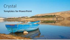  Presentation with mountain lake - PPT theme having meknes-province-boat background and a light blue colored foreground