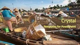  Presentation with mekong delta - Beautiful presentation theme featuring mekong delta backdrop and a tawny brown colored foreground