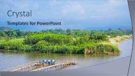  Presentation with mekong - Slide set featuring mekong-river-in-north background and a light blue colored foreground