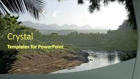  Presentation with mekong - Audience pleasing PPT theme consisting of mekong-river-loung-phabang-lao backdrop and a tawny brown colored foreground