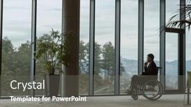  Presentation with sad - PPT theme enhanced with melancholic-businessman-in-a-wheelchair background and a gray colored foreground