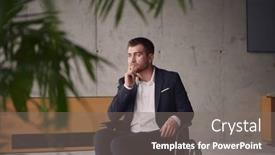  Presentation with sad - Slide deck enhanced with melancholic-businessman-in-a-wheelchair background and a gray colored foreground