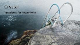  Presentation with melancholy - Amazing presentation theme having melancholy scene in a pebble beach on madeira island portugal backdrop and a light gray colored foreground