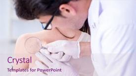  Presentation with skin doctor - PPT theme enhanced with melanoma - doctor examining the skin background and a  colored foreground