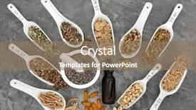  Presentation with soothing - Theme with melatonin - calming and soothing herb selection background and a coral colored foreground