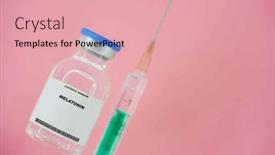  Presentation with hormone - PPT theme with melatonin-test-tube-with-artificial background and a coral colored foreground