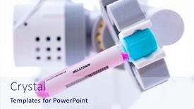  Presentation with hormone - Presentation theme having melatonin-test-tube-with-artificial background and a sky blue colored foreground