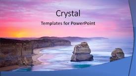  Presentation with melbourne - Beautiful slide set featuring melbourne - twelve apostles great ocean road backdrop and a light blue colored foreground