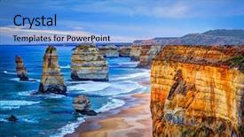  Presentation with road safety rules - Colorful presentation theme enhanced with melbourne - twelve apostles great ocean road backdrop and a light blue colored foreground