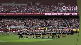  Presentation with anzac day - PPT theme consisting of melbourne-april-25-collingwood background and a tawny brown colored foreground