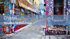  Presentation with street art graffiti - Amazing slide deck having melbourne-aug-14-street-art backdrop and a teal colored foreground