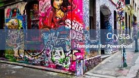  Presentation with street art graffiti - Slide deck consisting of melbourne-aug-14-street-art background and a ocean colored foreground