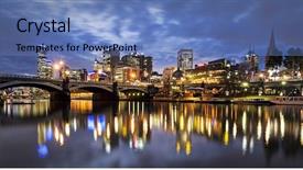  Presentation with melbourne - PPT theme enhanced with melbourne australia by night yarra background and a teal colored foreground