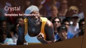  Presentation with third - Audience pleasing PPT theme consisting of melbourne-australia-january-23-serena backdrop and a wine colored foreground