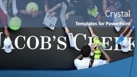  Presentation with quarter - Audience pleasing theme consisting of melbourne-australia-january-26-marin backdrop and a ocean colored foreground