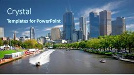  Presentation with melbourne - Colorful presentation theme enhanced with melbourne-australia-march-12-yarra backdrop and a ocean colored foreground