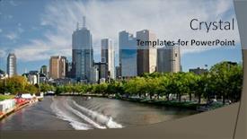  Presentation with australia melbourne - Presentation theme featuring melbourne-australia-march-12-yarra background and a light blue colored foreground