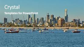  Presentation with melbourne - Slides featuring melbourne city view from st background and a light blue colored foreground