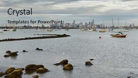  Presentation with melbourne - Cool new theme with melbourne city view from st kilda backdrop and a light gray colored foreground