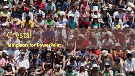  Presentation with australia melbourne - PPT theme with melbourne-january-22-crowd background and a tawny brown colored foreground