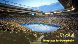  Presentation with australia melbourne - Slide set having melbourne-january-26-crowd background and a tawny brown colored foreground