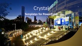  Presentation with australia melbourne - PPT theme featuring melbourne-january-27-rod-laver background and a ocean colored foreground