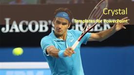  Presentation with quarter - Beautiful PPT layouts featuring melbourne-january-27-roger-federer backdrop and a tawny brown colored foreground