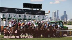  Presentation with melbourne - Audience pleasing slides consisting of melbourne-march-13-horses-jump backdrop and a tawny brown colored foreground