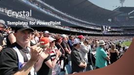  Presentation with melbourne - Colorful PPT theme enhanced with melbourne-october-2-crowd backdrop and a ocean colored foreground